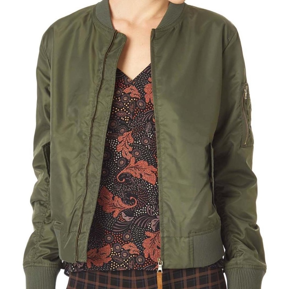 Sanctuary “Amelia” Green Bomber Jacket